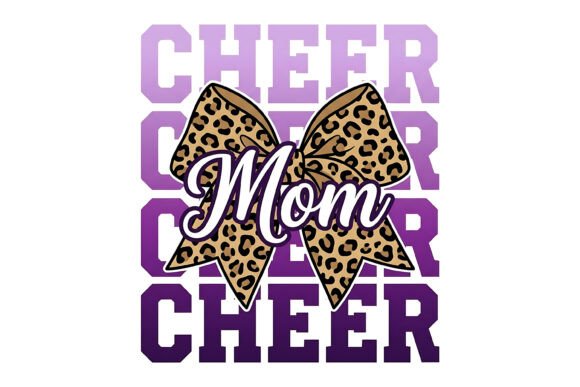Cheer Mom Leopard Bow SVG: A Playful Graphic for T-Shirt Designs and Content Publishing