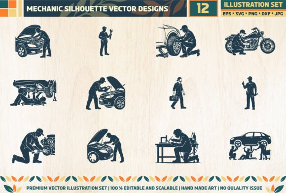 Mechanic Silhouette Vector SVG Craft Pac: A Graphics & Illustrations Review