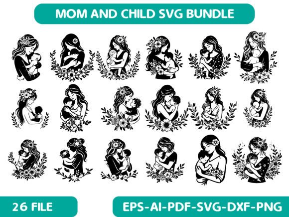 Mom and Child SVG: A Versatile Graphic Design Asset for Content Creators