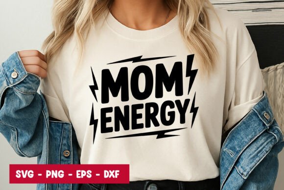 Mom Energy Typography SVG PNG: A Graphic Design Asset for Modern Bloggers