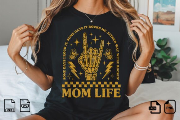Mom Life Rockin SVG Design: A Bold Statement for Real Embroidery Projects