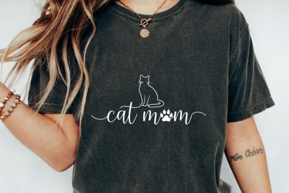 Mothers Day Cat Mom SVG Graphic for T-Shirt Designs and More