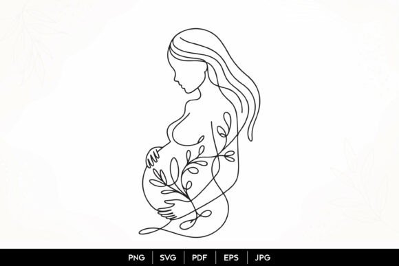 Pregnant Mother Line Art SVG – A Versatile Graphic for Creative Sellers