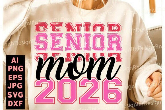 Senior Mom 2026 Coquette Bow Graphics for T-Shirt Designs